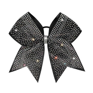 Accessoires de cheerleading personnalisés avec logo en tissu pailleté, nœuds de cheerleading roses - Product Image 1