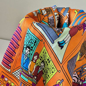 100% <span class=keywords><strong>soie</strong></span> basse quantité minimale <span class=keywords><strong>de</strong></span> commande conception personnalisée 16mm Momme naturel luxe <span class=keywords><strong>mûrier</strong></span> <span class=keywords><strong>soie</strong></span> impression numérique Orange motif abstrait <span class=keywords><strong>au</strong></span> <span class=keywords><strong>mètre</strong></span> - Product Image 4