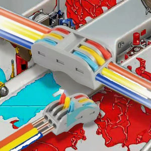 Bloques de terminales de latón <span class=keywords><strong>Yulian</strong></span> Modelo 222 de fábrica china, conectores rápidos de inserción de 2, 3, 4 y 5 pines para cable, para luces LED, 31A - Product Image 2