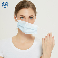 Masques faciaux jetables SJ 3 plis, masque chirurgical médical de niveau 3 avec attaches pour les oreilles, conforme à la norme ASTM F2100, pour adultes et enfants
