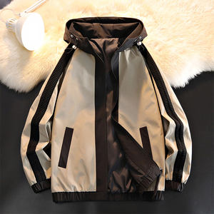 Cardigan fin à capuche personnalisé avec logo, mode printemps-automne, pour jeunes garçons, style décontracté, tendance sport, manteau américain. - Product Image 3