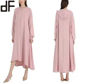 दिन देखो कारखाने OEM मुस्लिम ज़िप विस्तार Hooded Abaya Longline निर्माण Kurung उच्च स्तर अनुकूलन Baju Kebaya