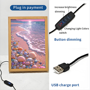 Anime Paysage Personnage Acrylique Cadre Photo Décoration Maison <span class=keywords><strong>Manga</strong></span> Peinture Designs avec Éclairage Nouvel An - Product Image 4