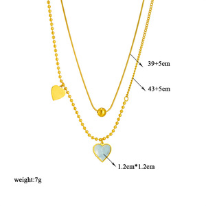 Heart Pendant <b>Titanium</b> Steel Multi Layer <b>Chain</b> Necklace Gold Color Fashion Jewelry Gift For Women - Product Image 4