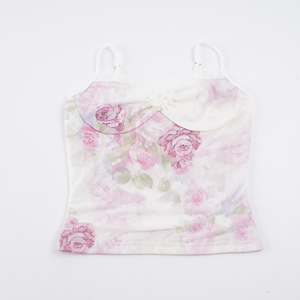 Sweet Girly Style Knitted Breathable Lace <b>Spaghetti</b> <b>Strap</b> Camisole Top for Women Summer Wear - Product Image 2
