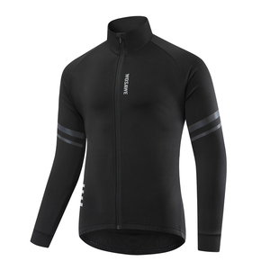 WOSAWE – veste de cyclisme thermique pour <span class=keywords><strong>homme</strong></span>, doublure polaire à manches longues, maillot coupe-vent, vêtements de cyclisme - Product Image 4