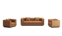 Ensemble de canapés de bureau de direction en cuir véritable, modernes et luxueux, écologiques, durables, sectionnels, avec structure en bois et rembourrage haute densité