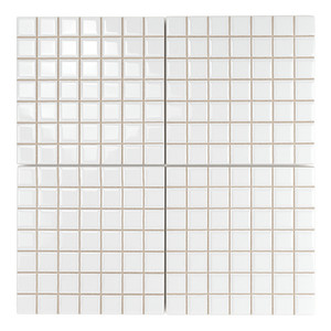 Piastrella Pretagliata Bianco Puro Lucido 20x20 2.5x2.5 per Decorazione Pareti e Pavimenti - Product Image 2