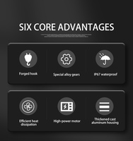Treuil électrique robuste à engrenages planétaires à 3 étages avec télécommande sans fil, compatible OEM/ODM, pour camions, applications marines et de construction