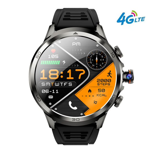 2026 4G Smart Watch H19 Sim Card HD Video Call Heart Rate 1.95inch Screen Retractable Rotating Camera Amoled Smartwatch 1990mah