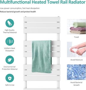 <span class=keywords><strong>Radiateur</strong></span> Sèche-Serviettes Plat Blanc 800 x 500 mm - <span class=keywords><strong>Chauffage</strong></span> <span class=keywords><strong>Central</strong></span> Mural pour Salle de Bain - Product Image 6