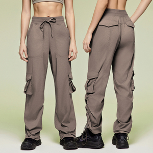 Pantaloni <span class=keywords><strong>Cargo</strong></span> Leggeri ad Asciugatura Rapida per <span class=keywords><strong>Donna</strong></span>, Vita con Coulisse e Tasche con Patta, Pantaloni Sportivi da Esterno, Personalizzabili con Logo - Product Image 5