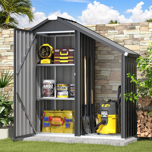 Abri <span class=keywords><strong>de</strong></span> jardin métallique extérieur personnalisé avec <span class=keywords><strong>toit</strong></span> à pignon, portes et étagères, armoire à outils <span class=keywords><strong>de</strong></span> jardin en acier galvanisé pour cour, patio et pelouse - Product Image 2
