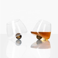 Vaso de Whisky Giratorio sin Tallo de Cristal Transparente, de Lujo, Personalizado, Hecho a Mano, Reutilizable, sin Plomo, de 350 ml