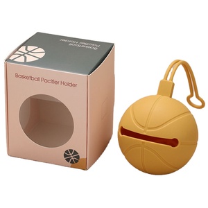 Holder Clip Pacifier Baby 2022 Custom Portable Basketball Eco Friendly Soother Holder Dummy Clip Cover Pacifier Box Baby Silicone Pacifier Case