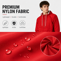 Veste coupe-vent à capuche mi-zippée personnalisée pour homme, en nylon léger, vêtements d'extérieur, fabricant OEM ODM