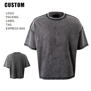 T-Shirt Oversize in Cotone 300GSM di Alta Qualità, Stile Streetwear Vintage con Lavaggio Acido e Logo Personalizzato per Uomo - Product Image 3