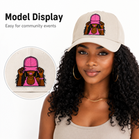 Lot de patchs brodés personnalisés tendance avec portrait de fille noire pour chapeaux, sacs à dos, cadeau de mode, fournisseur en gros, pack en vrac