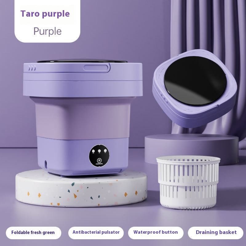 ตะกร้าระบายน้ำด้วยมือ6.5L ทาโร่สีม่วง + ท่อระบายน้ำ