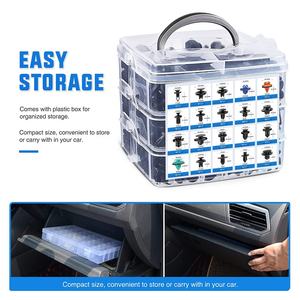 630 pièces Clips de retenue de voiture Kit de fixations en plastique Kits de Rivets d'aile 16 tailles les plus populaires épingle à poussoir automatique - Product Image 5