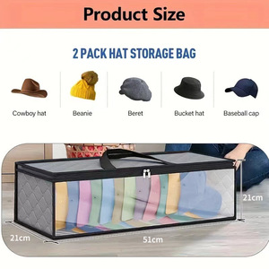 Boîte de rangement et sac pliable pour vêtements et chapeaux, solution de rangement optimisant l'espace - Product Image 2