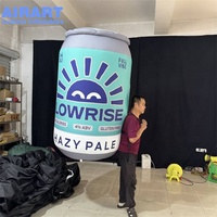 Costume gonflable personnalisé avec logo imprimé en forme de canette de bière, Mascotte géante gonflable en forme de canette de boisson pour défilé de rue