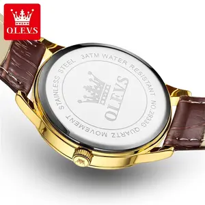 OLEVS 2933 Casual Wholesale Sport Wrist Watch Multifunction Quartz Movt Custom Wood Watch Men Chronograph Watch