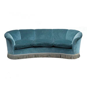 Canapé trois places classique à franges en velours bleu tufté en forme <span class=keywords><strong>de</strong></span> coquille canapé moderne réception <span class=keywords><strong>de</strong></span> mariage luxe <span class=keywords><strong>de</strong></span> haute qualité à <span class=keywords><strong>louer</strong></span> - Product Image 2