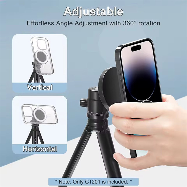 DODOUP Magnetic Phone Holder to 1/4'' & 3/8'' Arri Holes Tripod Mount Adapter for iPhone Samsung Huawei Xiaomi Smartphone