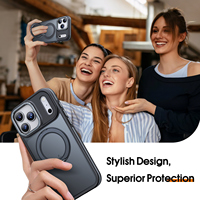 Étui de téléphone antichoc magnétique 2-en-1 en TPU et PC au design de luxe avec support rotatif pour iPhone 17 Pro Max 16 15