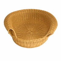 Panier tressé pour animaux de compagnie en rotin PP, écologique, multifonctionnel, résistant à la moisissure et aux insectes, facile à nettoyer, respirant, pour chatons d'intérieur