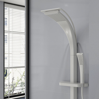 Ensemble de douche à touches de piano en laiton classique avec robinets dosés thermostatiques Finition brossée Motifs de pulvérisation douce de pluie
