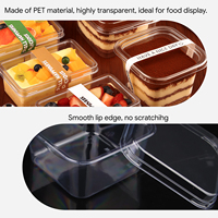 Boîtes d'emballage transparentes jetables en plastique PET écologique de 8 oz de qualité alimentaire pour gâteaux, forme personnalisée avec logo, pour desserts Tiramisu