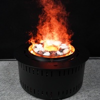 Cheminée électrique à vapeur d'eau de 50 cm, personnalisable en usine, petite, multicolore, avec décoration de flamme LED 3D ronde