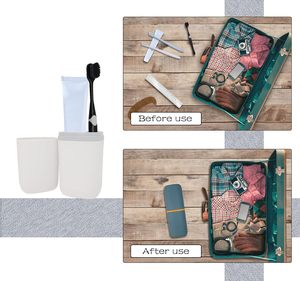 Estuche portátil al por mayor para viajes, con soporte para cepillo y almacenamiento de pasta de dientes, con tapa - Product Image 3