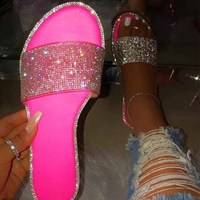 Sandálias de verão para mulheres e mulheres, deslize chinelo, sapatos casuais femininos