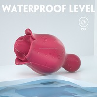 Deluxe Rose Zungenvibrator-Set Multifrequenz Klitoris- und Brustwarzen-Massagegerät Silikon Wasserdichtes Sexspielzeug für Frauen