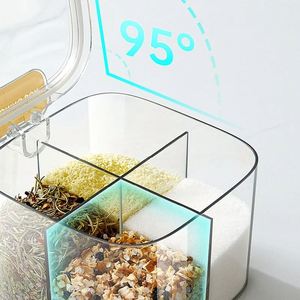 4 Pack 4 in 1 Divided Transparent Plastic Spice Dispenser Salt and Pepper Sugar <b>Herbs</b> Seasoning Container Spice <b>Box</b> Set - Product Image 2