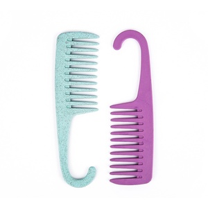 En stock, grand peigne de massage incurvé en paille de blé avec paillettes, peigne de <span class=keywords><strong>coiffure</strong></span> personnalisable en couleur et logo, pour usage domestique - Product Image 5