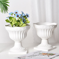 Pot de fleurs décoratif en plastique de style européen, colonne romaine haute, pour fleuriste, plantes d'intérieur et d'extérieur