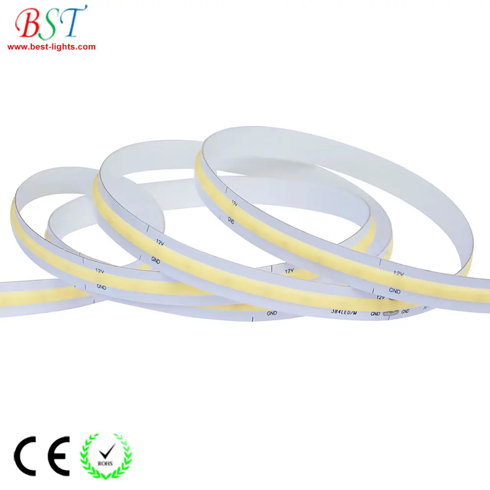 COB LED Strip Lampu 12 Vots DC 384 LED Chip 4000K Putih Alami 50W Led Chip Cob Full Spektrum CRI 85 + Pita LED Kualitas Tinggi