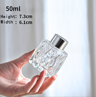 Flacon d'huile aromatique en verre gaufré diamanté de luxe 50ml 100ml, vide, transparent, pour diffuseur à bâtonnets d'aromathérapie, avec bouchon à vis, marque FJ GBA-024