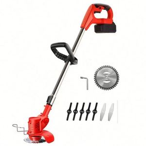 Cordless <b>Battery</b> Weed Wacker Grass Trimmer Folding Handle 3 Kinds Adjustable Blades 21V 500W Power Industrial DIY Stretchable - Product Image 2