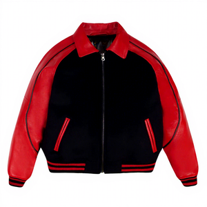 Chaqueta Bomber Gruesa de Poliéster Negra para Hombre con Logotipo Bordado para el Super Bowl LIX, Chaqueta Casual de Otoño con Cierre de un Solo Botón - Product Image 1
