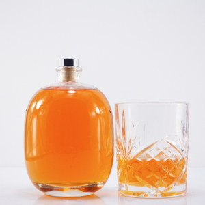 Botella de vino de cristal transparente personalizada 700ml 750ml 500ml 1L Capacidad Cuadrado tallado Vacío Corcho Gin <span class=keywords><strong>Tequila</strong></span> - Product Image 2