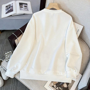 Sudadera KingSen con Cuello Redondo y Bordado de Flores en 3D, Estilo Nuevo, Corte Holgado, Efecto Adelgazante, Informal, Manga Larga, Deportiva - Product Image 5