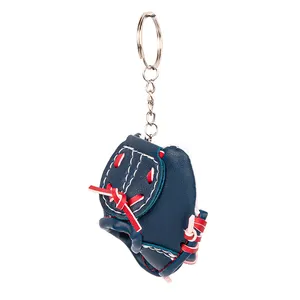 Custom Logo Leather Metal Keychains Key Chains Mini Baseball Glove