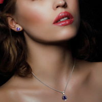 Ensemble collier et boucles d'oreilles en acier inoxydable 316L plaqué or 18 carats avec zircon, style européen et américain, pour femme, idéal pour les fêtes et comme cadeau