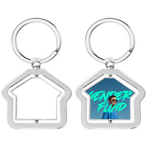 Porte-clés rotatif vierge en alliage de zinc pour sublimation, en forme de maison, double face, pour photos, idéal pour la personnalisation DIY et les fournitures cadeaux - Product Image 2