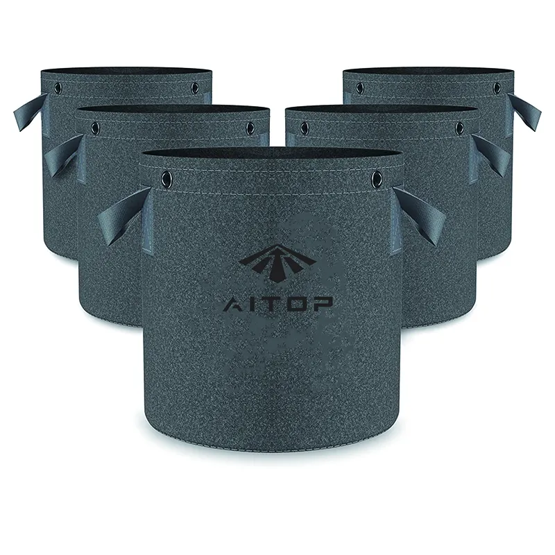 Сверхмощный 400gsm нетканый Войлок Ткань для горшков-уличные цветочные горшки для растений ткань из шерстяного войлока сумка с петельками